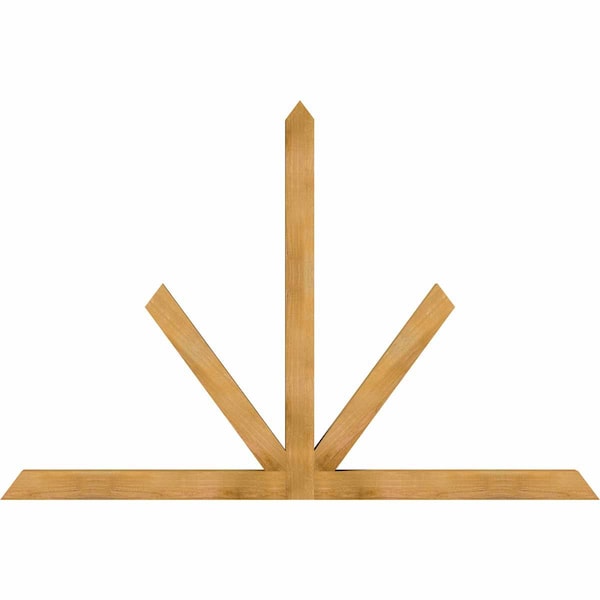 Ekena Millwork Saratoga Rough Sawn Timber Gable Bracket, Western Red Cedar, 84"W x 56"H x 4"D x 4"F, 16/12 Pitch GBW084X56X0404SAR00RWR - main